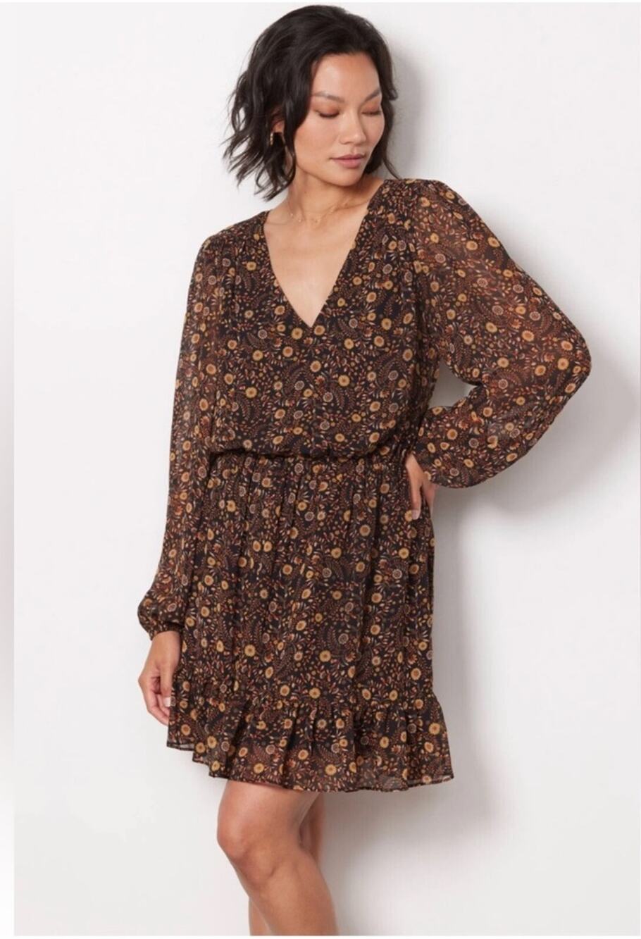 Evereve Olivia Floral flounce dress S $118